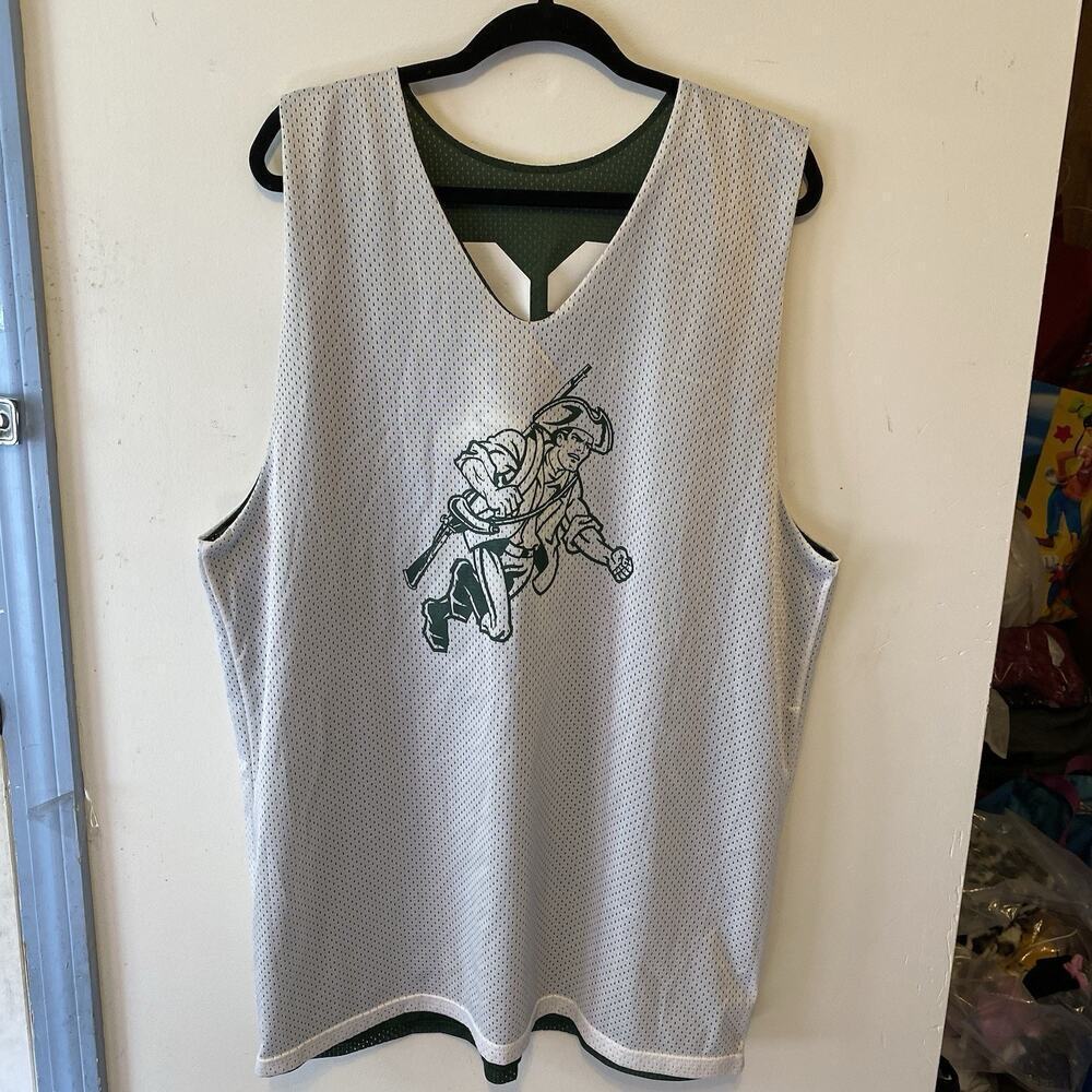 Alleson athletic men adult size XL reversible Hunting Man # 32 Green White Mesh - Picture 7 of 8